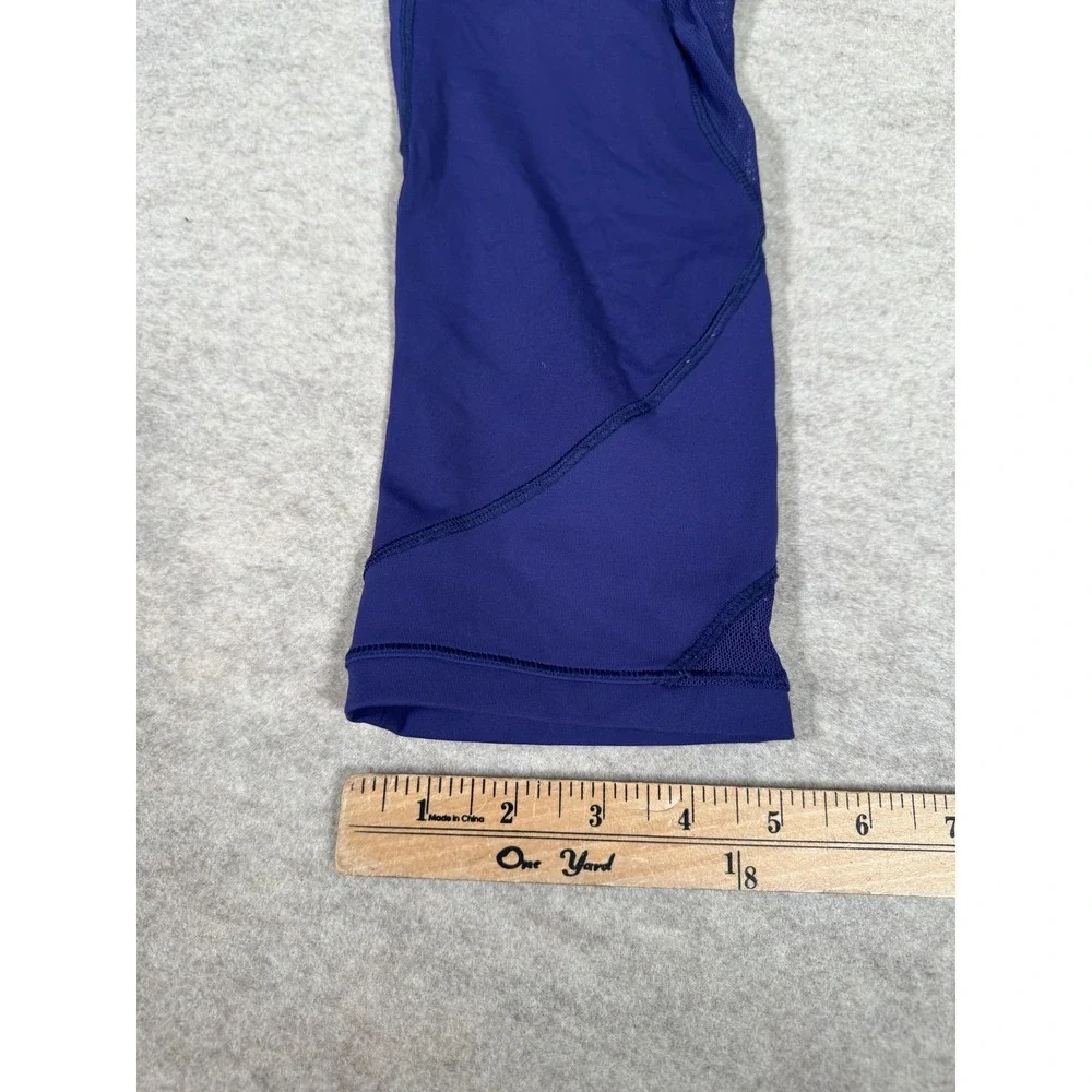 Lululemon Leggings‎ Womens 4 Blue Capri High Rise Mesh Pockets Running Yoga